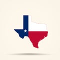 Map of Texas in Texas flag colors Royalty Free Stock Photo