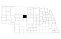 Map of thomas County in Nebraska state on white background. single County map highlighted by black colour on Nebraska map. UNITED Royalty Free Stock Photo