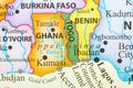 Map of Togo and surrounding countries