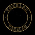 Map of Tokelau, Golden Stamp Black Background Royalty Free Stock Photo