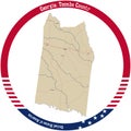 Map of Toombs County in Georgia, USA Royalty Free Stock Photo