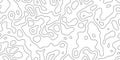 Map with topographic contour lines of the ocean floor. Abstract cartography texture banner of ocean relief, highlighting