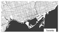 Map of Toronto city, Ontario, Canada. Horizontal background map poster black and white, 1920 1080 proportions