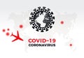 Map Tracks Growing Coronavirus Global Threat. Coronavirus On Planet Earth. World Map Of Coronavirus Covid-19