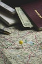 Map travel planner pin