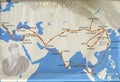 Map of the travels of Marco Polo