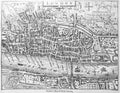 Map of Tudor London in the Stewart Period 1603 -1714 in the old book The Encyclopaedia Britannica, vol. 14, by C. Blake, 1882,