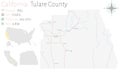 Map of Tulare County in California