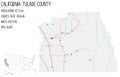 Map of Tulare County in California, USA Royalty Free Stock Photo