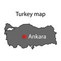 Map of Turkey Ankara - thin line icon