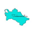 Map of Turkmenistan Vector Design Template.