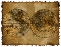 Map with two hemispheres Royalty Free Stock Photo