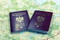 Map and two passports ready to be used. Bleach photo.