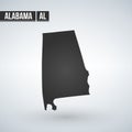 map of the U.S. state of Alabama, vector illustration isolated on modern background. Royalty Free Stock Photo
