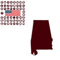 Map of the U.S. state of Alabama on a white background.