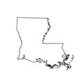 Map of the U.S. state Louisiana Royalty Free Stock Photo