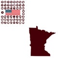 Map of the U.S. state of Minnesota on a white background. Royalty Free Stock Photo