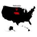 Map of the U.S. state of Nebraska Royalty Free Stock Photo