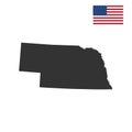 Map of the U.S. state of Nebraska Royalty Free Stock Photo