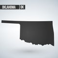 map of the U.S. state of Oklahoma. vector illustration.