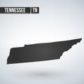 map of the U.S. state of Tennessee vector illustration