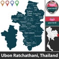 Map of Ubon Ratchathani, Thailand Royalty Free Stock Photo