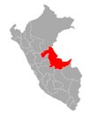 Map of Ucayali in Peru Royalty Free Stock Photo