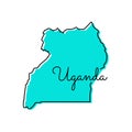 Map of Uganda Vector Design Template.