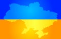 Map of Ukraine in National flag colors