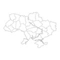 Map of Ukraine. silhouette of the borders of Ukraine. Independent state. Vector illustration flat line design. Isolated