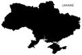 Map of Ukraine silhouette isolated on white background