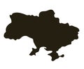 Map of Ukraine. Solid simple silhouette map vector illustration