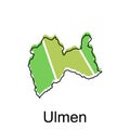 Map of Ulmen colorful design, World Map International vector template with outline graphic sketch style on white background