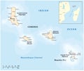 Map of the Union of the Comoros and Mayotte