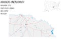 Map of Union County in Arkansas, USA. Royalty Free Stock Photo