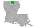 Map of Union in Louisiana Royalty Free Stock Photo