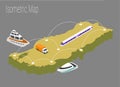 Map United Arab Emirates isometric concept. Royalty Free Stock Photo