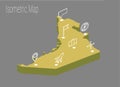 Map United Arab Emirates isometric concept. Royalty Free Stock Photo
