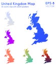Map of United Kingdom with beautiful gradients.
