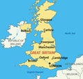 Map of the United Kingdom of Great Britain - eps Royalty Free Stock Photo