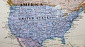 Map of United States of America Royalty Free Stock Photo