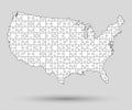 Map United States America made puzzle white pieces Royalty Free Stock Photo