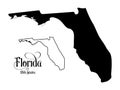 Map of The United States of America USA State of Florida - Illustration on White Background Royalty Free Stock Photo