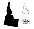 Map of The United States of America USA State of Idaho - Illustration on White Background