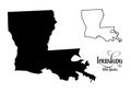 Map of The United States of America USA State of Louisiana - Illustration on White Background Royalty Free Stock Photo