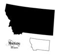 Map of The United States of America USA State of Montana - Illustration on White Background Royalty Free Stock Photo