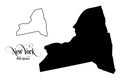 Map of The United States of America USA State of New York - Illustration on White Background
