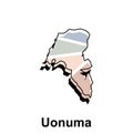 Map Of Uonuma, City Map Illustration with Outline Design Template on white background