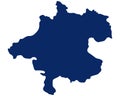 Map of Upper Austria in blue colour