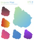 Map of Uruguay with beautiful gradients. Royalty Free Stock Photo
